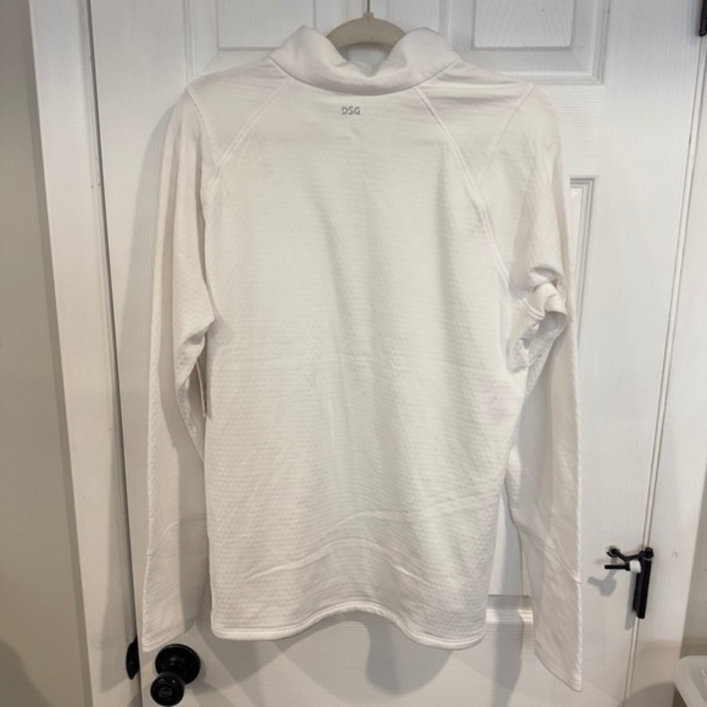 DSG Womens Run Grid 1/4 Zip Pure White Fleece Pullover XL NWT DAW24202 - Picture 7 of 7
